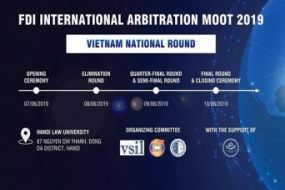 Đại học Luật Hà Nội kết hợp với Hội Luật quốc tế Việt Nam (VSIL) tổ chức vòng thi quốc gia FDI Moot 2019