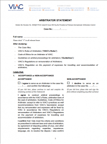 Arbitrator Statement (English version)