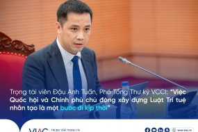 Trọng tài viên Đậu Anh Tuấn, Phó Tổng Thư ký VCCI: “Việc Quốc hội và Chính phủ chủ động xây dựng Luật Trí tuệ nhân tạo là một bước đi kịp thời, thể hiện tư duy kiến tạo thể chế, đón bắt xu thế công nghệ và khơi mở không gian đổi mới sáng tạo”