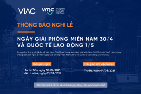 Thông báo nghỉ lễ ngày Giải phóng Miền Nam 30/04 và Quốc tế Lao động 01/05 năm 2021