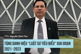 Tặng danh hiệu “Luật sư tiêu biểu” giai đoạn 2021 – 2023