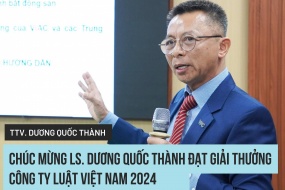 Luật Sư, Trọng tài viên Dương Quốc Thành, Giám đốc Công ty Luật TNHH ALV Lawyers, Trọng tài viên VIAC, Hòa giải viên VMC đạt Giải thưởng Công ty Luật Việt Nam 2024