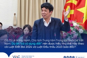 GS.TS Lê Hồng Hạnh, Chủ tịch Trung tâm Trọng tài Quốc tế Việt Nam (VIAC): Dự án “có sử dụng đất” nên được hiểu như thế nào theo cả Luật Đất đai 2024 và Luật Đấu thầu 2023 (sửa đổi) ?