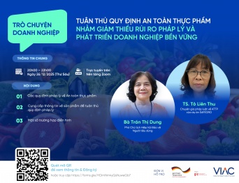 [Sự kiện hỗ trợ] Trò chuyện Doanh nghiệp – "Tuân thủ quy định an toàn thực phẩm nhằm giảm thiểu rủi ro pháp lý và phát triển doanh nghiệp bền vững"