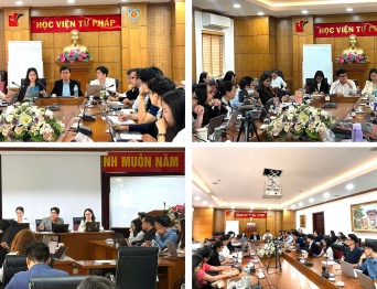 Các Trọng tài viên VIAC tham gia giảng dạy chuyên đề Kỹ năng tham gia GQTC bằng hoà giải, trọng tài tại Học viện Tư pháp