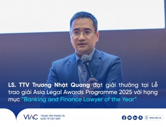 Trọng tài viên Trương Nhật Quang đạt giải thưởng tại Lễ trao giải Asia Legal Awards Programme 2025 với hạng mục “Banking and Finance Lawyer of the Year”