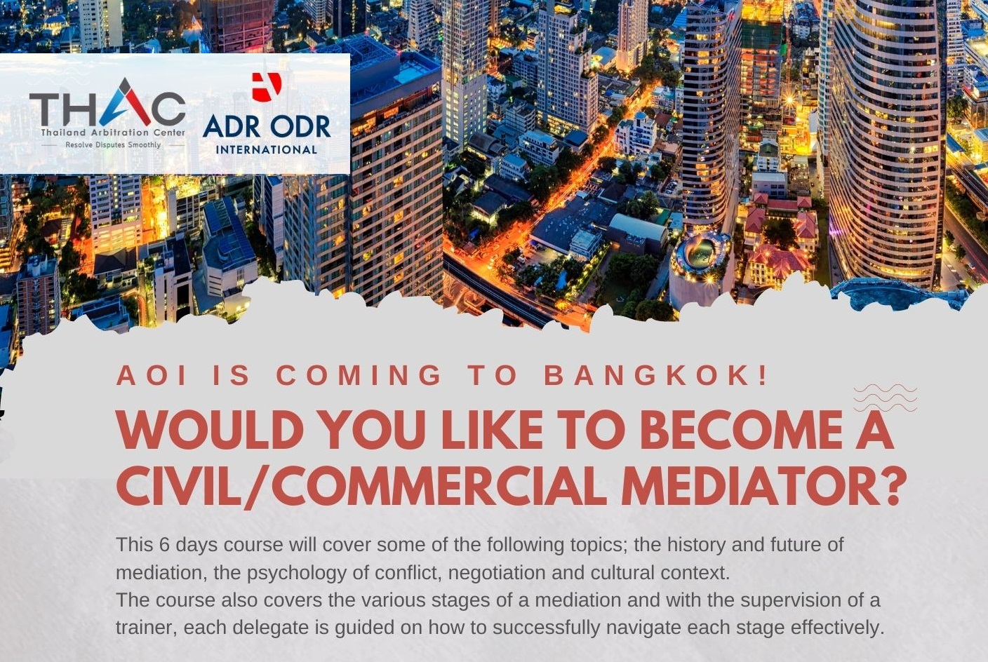 [VIAC Supported Events] Mediation Training Course in Thailand